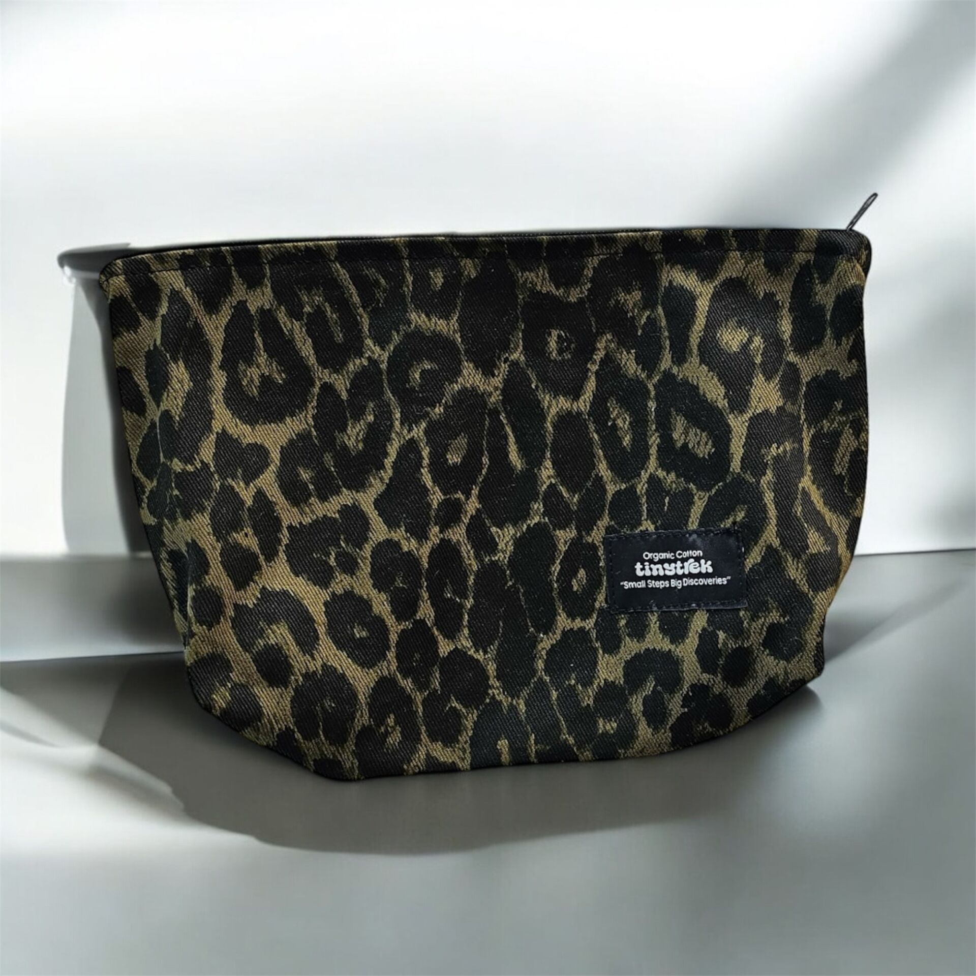 tinytrek %100 Pamuk Fermuarlı Haki Leopar Organizer Çanta