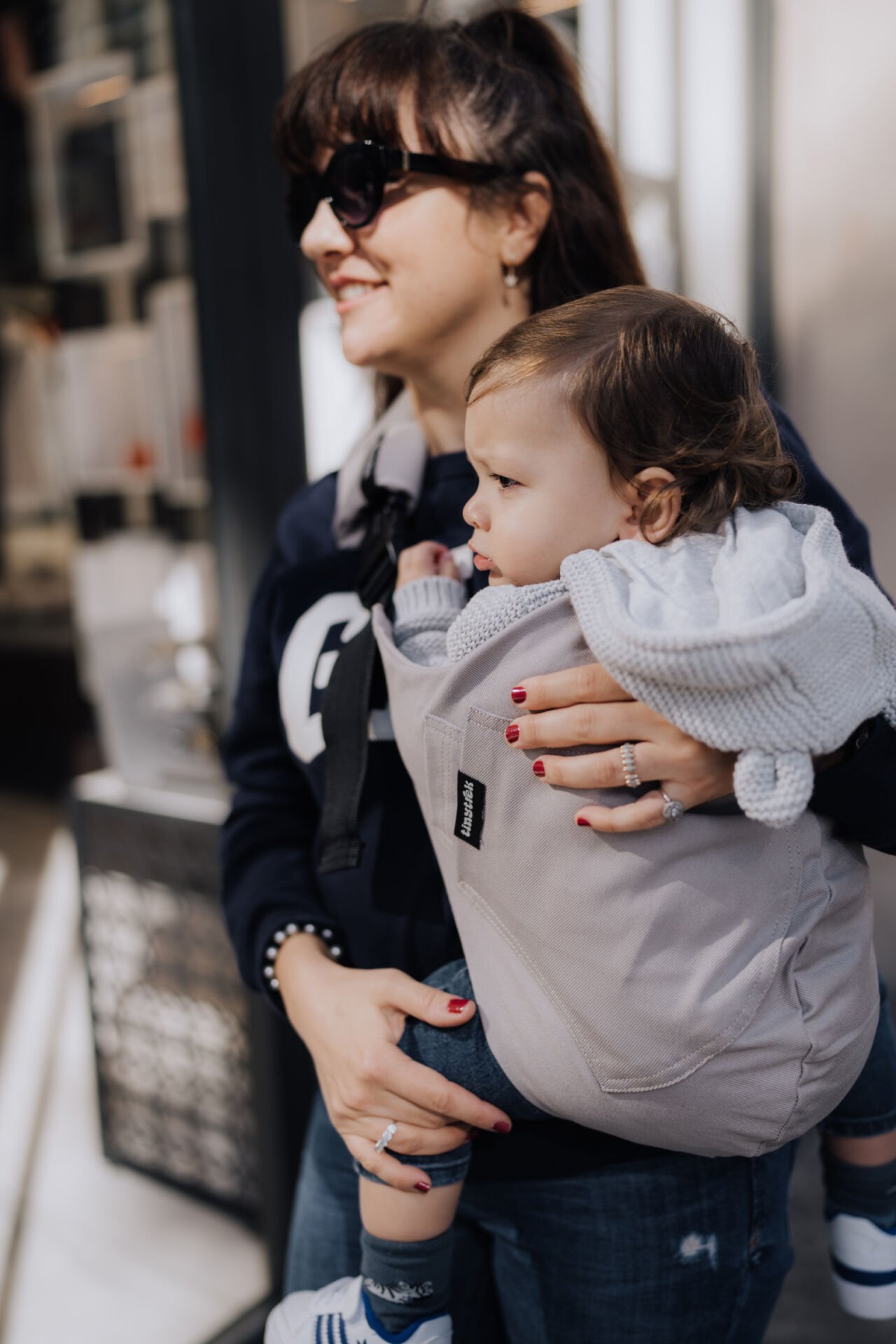 tinytrek Child Carrier - 10 Ay - 4 Yaş (18 Kg) Kül Gri Çocuk Taşıyıcı I Ana Kucağı - Sling