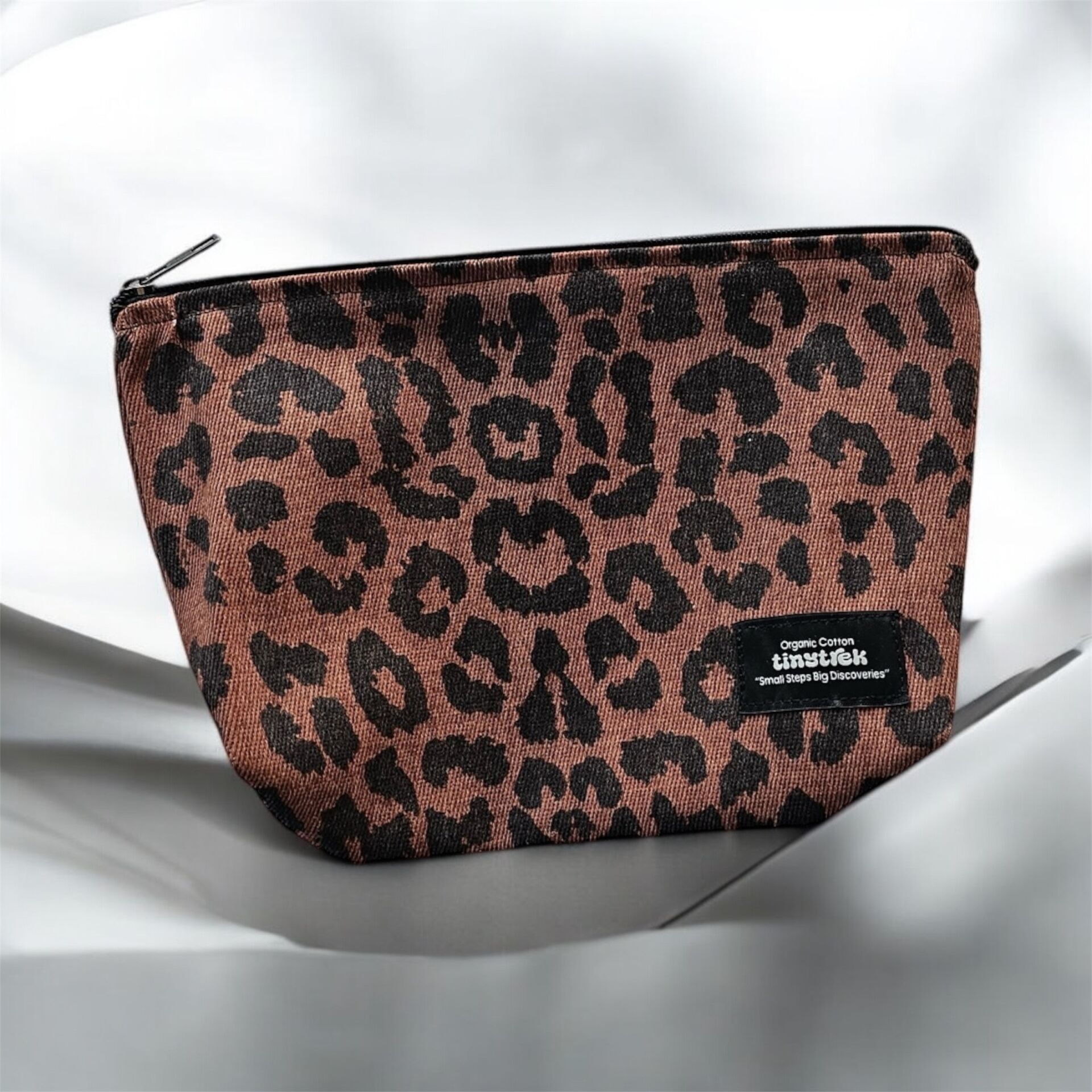 tinytrek %100 Pamuk Fermuarlı Kiremit Leopar Organizer Çanta