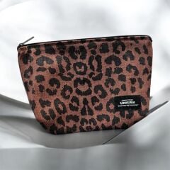 tinytrek %100 Pamuk Fermuarlı Kiremit Leopar Organizer Çanta