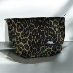 tinytrek %100 Pamuk Fermuarlı Haki Leopar Organizer Çanta