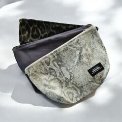 tinytrek %100 Pamuk Fermuarlı Haki Leopar Organizer Çanta